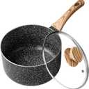 3 Quart Saucepan with Lid, Nonstick Sauce Pan with Lid, Small Sauce Pot, Granite Coating Sauce Pan 3 Quart, Non Stick Stone Pot with Ergonomic Bakelite Handle