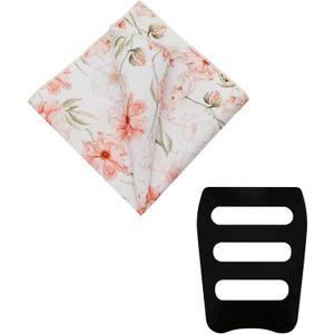 LHXzizizi Floral Pocket Square for men, Handkerchief for Men Mens Cotton Pocket Square with Holder for Banquet Wedding Party (Light Pink Flower)