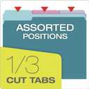 Pendaflex Two Tone Color File Folders, Letter Size, Assorted Colors (Teal, Violet, Gray, Navy and Burgundy), 1/3-Cut Tabs, 5 Color, 100/Box, (02315)