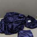 Vonty Satin Sheets Twin Silky Soft Satin Bed Sheets Navy Blue Sheet Set, 1 Deep Pocket Fitted Sheet + 1 Flat Sheet + 1 Pillowcases