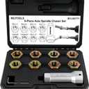 BILITOOLS 10-Piece Axle Spindle Thread Chaser Set, Thread Rethreading Restorer Tool Metric M20 M22 M24 & UNF 13/163/4