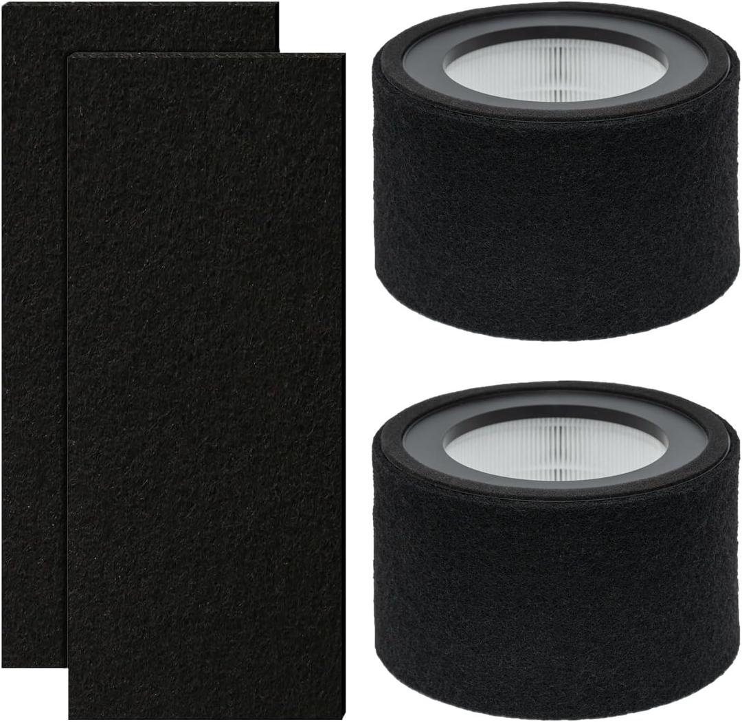 EE-5068 Filter Replacement, Compatible with Crane EE-5068 and Etery jt-8115m Air Purifiers, 3-in-1 H13 True HEPA Filter and Activated Carbon Filter, Part# HS-1946, 2 Pack