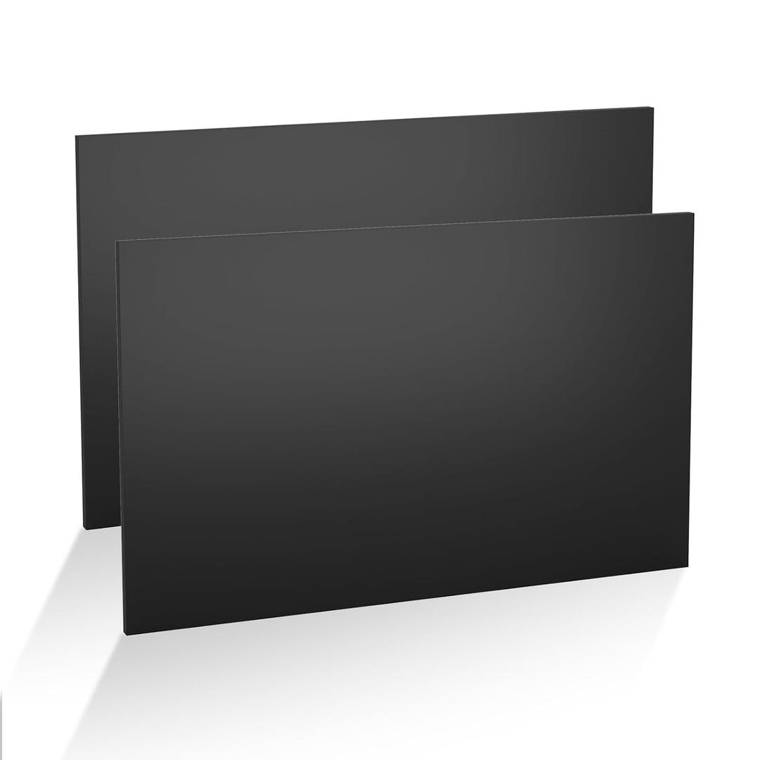 2Pcs Black HDPE Sheet 1/2" Thick 12" x 24"