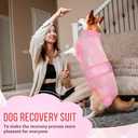 Lukovee Recovery Suit for Dogs, Zipper On Recovery Suit for Female Male Dog, Onesie Abdominal Wounds Cone E-Collar Alternative Prevent Licking Spay Recovery Suit (Pink, XXL)