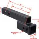 TOPTOW Trailer Receiver Hitch Extender Adapter 2" Drop/Riser, 7" and 9" Extension Length, 2" Shank, 7500lbs Towing Capacity, Matte Black