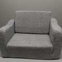 Kids Chairs for Toddler, 2-in-1 Toddler Soft Sherpa Couch Fold Out, Convertible Sofa to Lounger for Girls and Boys, Grey