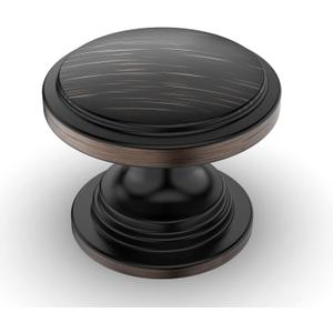 Amerdeco 10 Pack 1-1/4 inch Kitchen Cabinet Knobs Oil Rubbed Bronze Cabinet Knobs Bedroom Dresser Drawer Knobs Single Hole Cabinet Handles