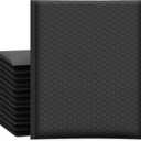 UCGOU Bubble Mailers 8.5x12 Inch Black 25 Pack Usable Size 8.5x11 Poly Padded Envelopes #2 Medium Mailing Opaque Packaging Postal Self Seal Waterproof Boutique Shipping Bags for Clothes Makeup