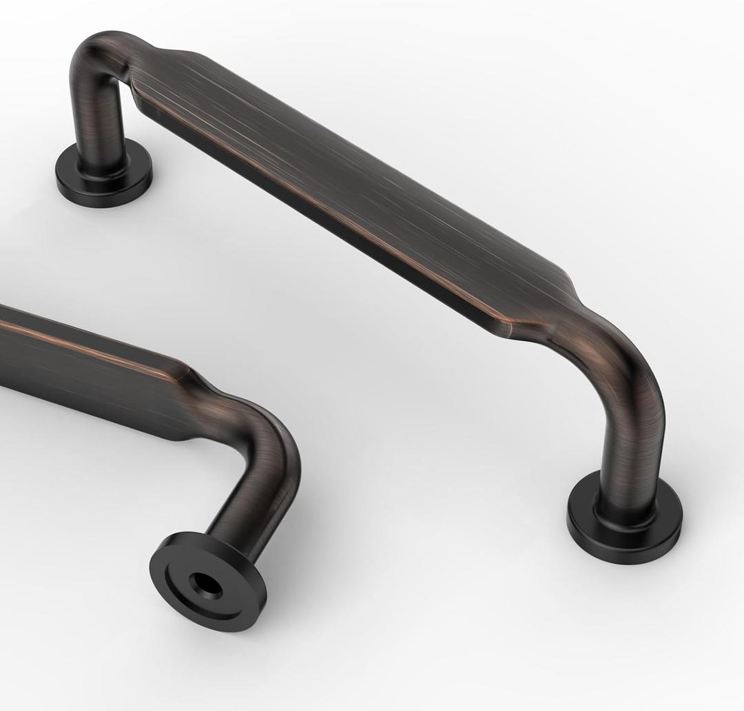 Asidrama 10 Pack 3.75 Inch(96mm) Oil Rubbed Bronze Kitchen Cabinet Handles, Cabinet Pulls Kitchen Cabinet Hardware for Cupboard Drawer Pulls (3.75" Hole Center)