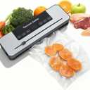 Food Vacuum Sealer Machine,Compact Design, 5-in-1 Food Sealer,10s Dry,Sealing,Double Seal Mode, Built-in Cutter, with 30 Vacuum Bags (Black