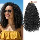 8 Packs Curly Crochet Hair GoGo Curl Crochet hair for Women Deep Wave Braiding hair,Synthetic Bohemian Crochet Braid Water Wave Crochet hair Extensions (12inch, 1B)