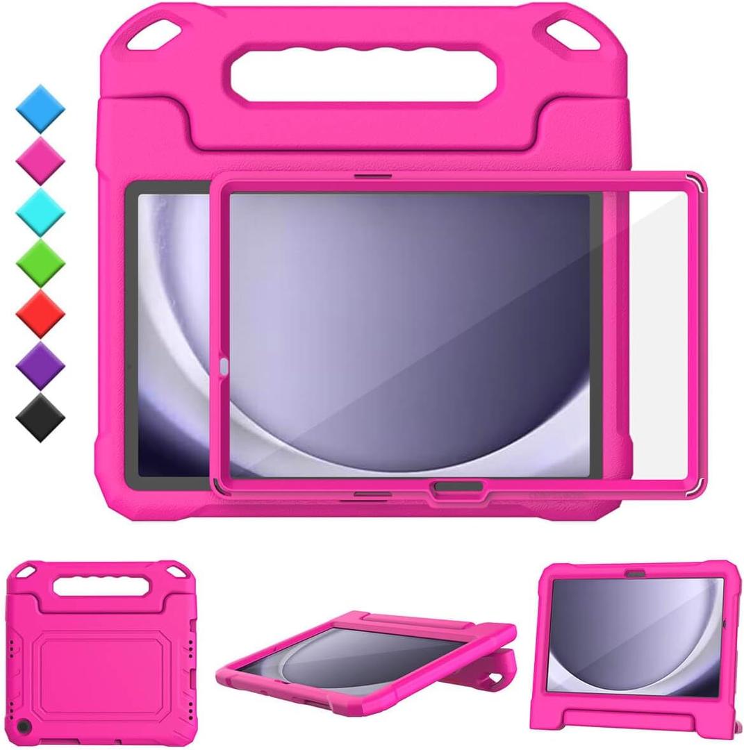 Kids Case for Samsung Galaxy Tab A11 Plus 2025 / A9 Plus 2023 11" Tablet, Built-in Screen Protector, Shockproof Handle Stand Protective Cover for Samsung Galaxy Tab A11+ / A9+ 11 Inch, Pink