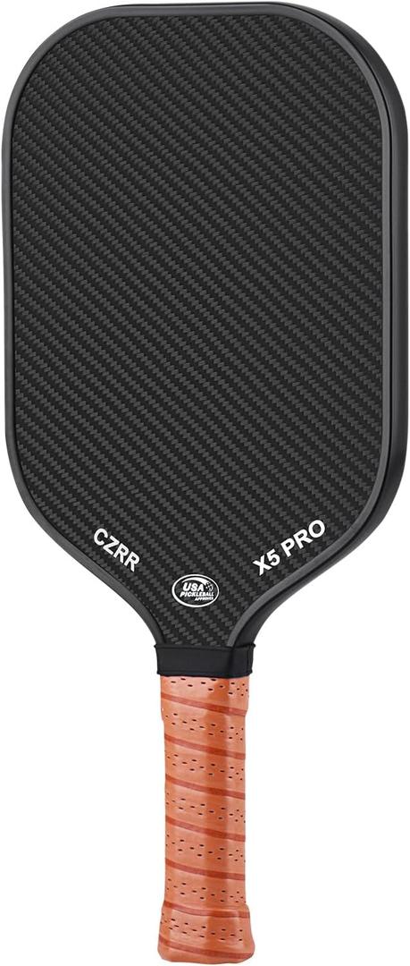 Pickleball Paddle, USA Pickleball Approved, 3K Raw Carbon Fiber Surface (CFS) High Grit & Spin, with 16MM Polypropylene Honeycomb Core, Ideal for Novice and Professional Players