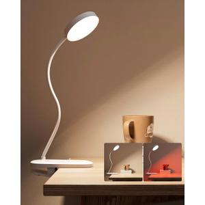 Red Light for Sleep Book Lights for Reading at Night, 630nm Eye Care Headboard Clip on Lamp, Rechargeable Bed Lights for Reading, Bendy Desk Clamp Light for Kid Adult, 2 Color