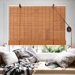 ALIMOO Bamboo Blinds, Bamboo Roll Up Shades for Windows, Light Filtering Bamboo Roller Shades for Indoor Outdoor Home Patio Porch 24W*72L (Style 1)