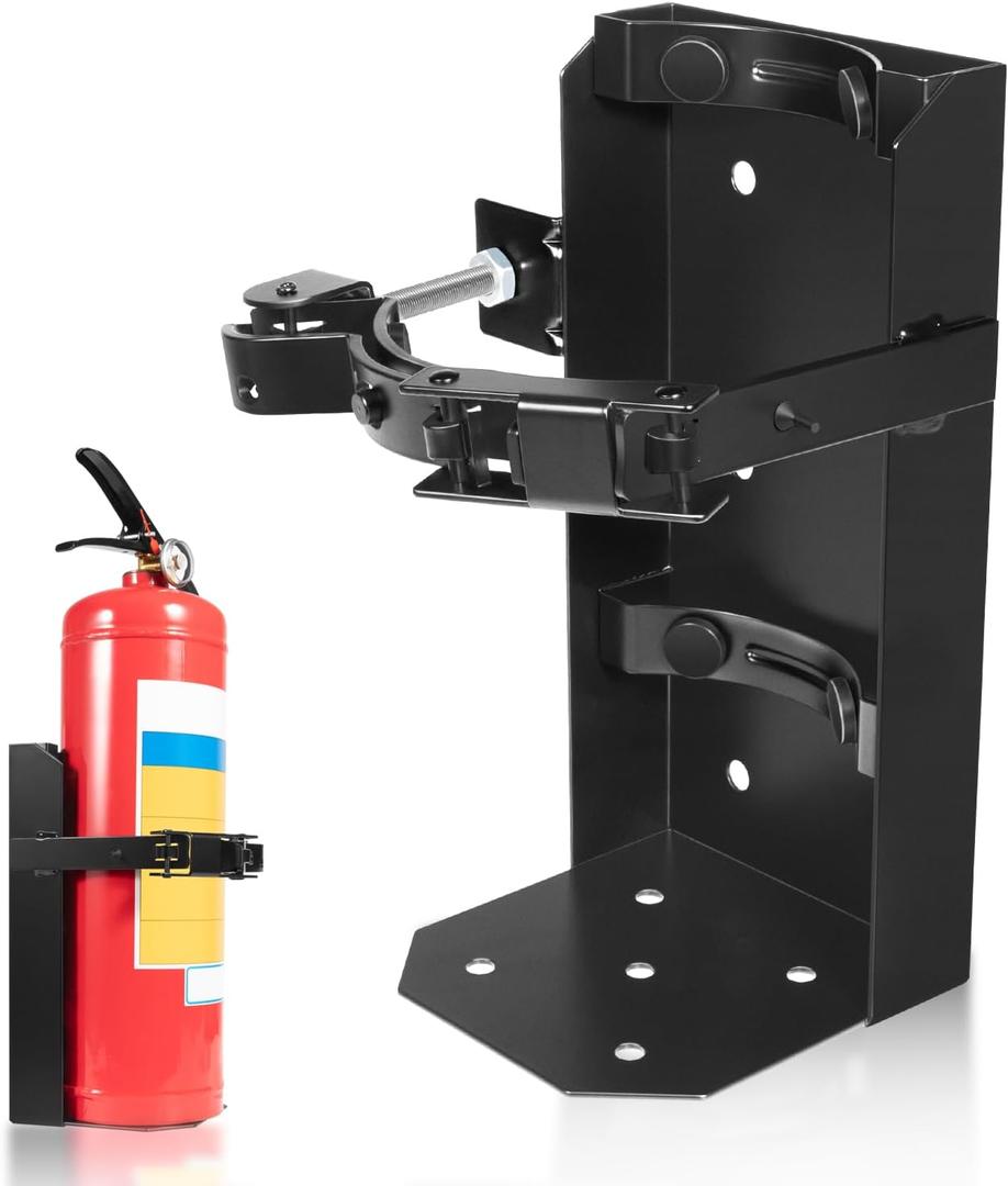 Heavy Duty Fire Extinguisher Vehicle Bracket & Mounts Fit 10lb Dry/5lb Co2 Extinguisher, for School, Garage, Vehicle, Boat, Truck