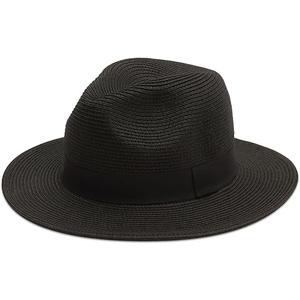 Joywant Womens Straw Fedora Beach Sun Hat, Packable Wide Brim Panama Hat for Women UV UPF50+ Summer Hat L