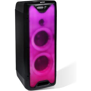 Gemini Bluetooth Party Speaker with LED Lights, Dual 6.5 Woofers, Mic & Guitar Inputs, TWS Pairing, USB/FM/AUX/Bluetooth Playback, 16 Hr Battery Portable Speaker for Parties (GLS-550)