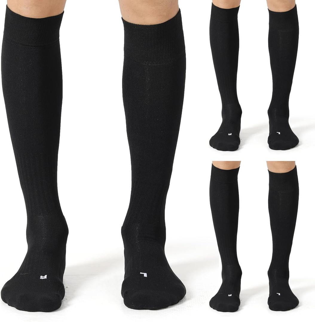 CS CELERSPORT 3 Pack Soccer Softball Baseball Socks for Youth Kids Adult Multi-Sport Compression Knee High Socks, Size: Medium