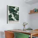 Framed Red Crowned Crane Japanese Rustic Nature Animal Wall Art Decor Canvas Mural Print Picture Simple Green Bird Picture Modern Zen Poster Gallery Bedroom Living Room Office 12x16 Inch Ready to Hang