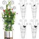 ZOUTOG Trellis for Climbing Plants Indoor 4 Pack 30 Inch,Rustproof Metal Garden Trellis for Potted Plants,Houseplant Support Indoor Outdoor for Ivy Pothos Monstera Hoya Flower Vines(Butterfly Shape)