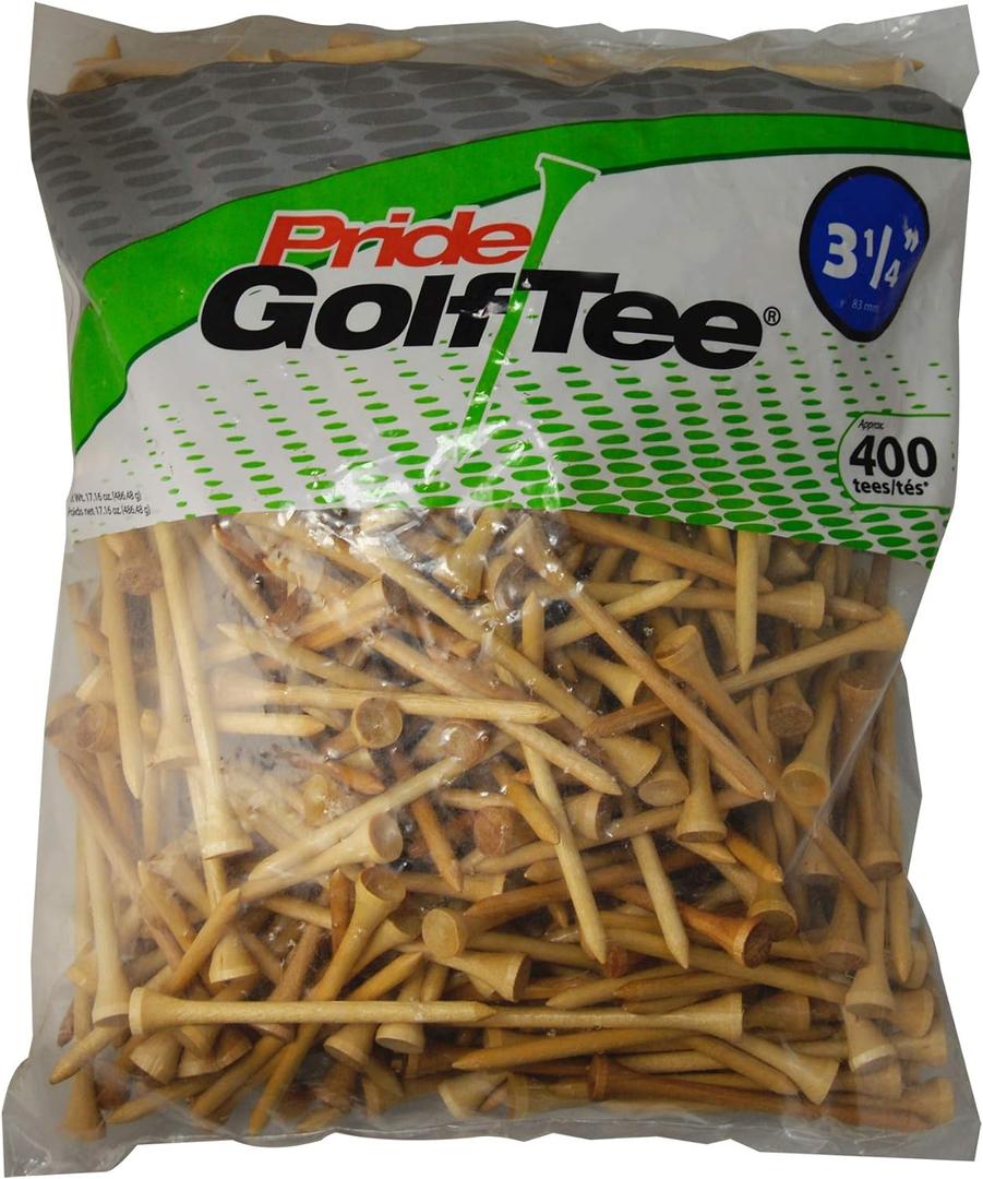 Pride Golf Tee, 3-1/4 inch Deluxe Tee, 400 Count (Natural)