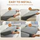 Couch Cushion Covers, Sectional Couch Covers, Stretch Couch Covers for L Shaped & Modular Seats, Pet-Friendly Furniture Protector with Stripe Design (Gentleman Gray, 2 Seaters+1 Chaise)