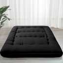 MAXYOYO 6" Extra Thick Japanese Floor Mattress Futon Mattress, Foldable Tatami Pad for Adults, Roll Up Floor Mat for Living Room Guest Room RV, Black, Full