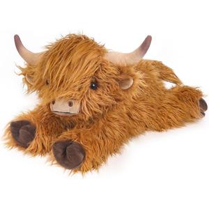 25" | 4.5 Pounds Highland Cow Weighted Stuffed Animals for Kid Adult, Microwavable Stuffed Animal Unscented, Cute Coolable Heatable Weighted Plush Warm Gifts for Christmas Birthday, Large Highland Cow