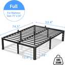 VIPSHOW 14 Inch Full Size Bed Frame, 3500Lbs Heavy Duty Metal Platform with Round Corner Legs Mattress Slide Stopper, Steel Slat Support No Box Spring Needed, Noise Free, Non-Slip, Easy Assembly