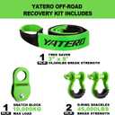 Off Road Recovery Kit, 10 Ton Heavy Duty Snatch Block Pulley and 3" x8' Tree Saver Strap with 2pc D Ring Shackles, Heavy Duty Recovery Winching Accessories