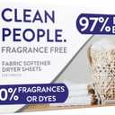 The Clean People Fabric Softener Sheets - Dryer Sheets - Softens & Removes Static Cling - Vegan Laundry Softener, Fragrance Free - Unscented, 120 Pack