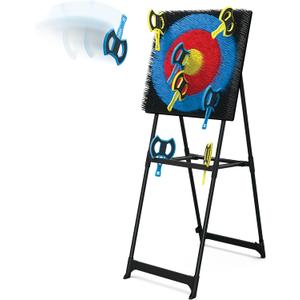 EastPoint Axe Throwing Game Set - 5 ft Tall, Pack of 8 Axes - Unique Bristle Target for Yard Games - Foam Throwing Axes for Safe Lawn Games - Sturdy Alloy Steel Frame for Axe Throwing