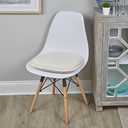 Klear Vu Gripper Non-Slip Mid Century Modern Shell Chair Cushion, Assembled in USA, Extra Thick Fill, Omega Upholstery Fabric, Set of 4 for Dining Room and Kitchen, 4 Count (Pack of 1), Ivory