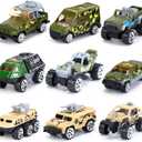 CUTE STONE 12 Pack Small Alloy Army Truck for Kids, Car Vehicle Toy for Todder, Boys