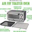 GreenLife Countertop Toaster Oven Air Fryer Stainless Steel, Healthy Ceramic Nonstick, PFAS Free, Tray & Basket, Bake, Broil, Reheat, Adjustable Temp & Time Control, Auto Shutoff, Black