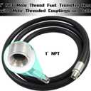 1 Inch x 13 Foot Neoprene Diesel Fuel Transfer Hose NPT Male Ends, Replacement for Electric Fuel Pumps, Gasoline Dispenser & Farm Oil Transfer