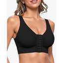 Compression Minimizer Bras for Women Front Closure Post Surgery Mastectomy Bra with Adjustable Straps Non Padding M