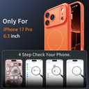 4 x Magnetic for iPhone 17 Pro Case, [Opaque Matte] [Full Camera Protection] Protective Case for iPhone 17 Pro - Orange