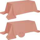 Fokitut 2 Pack Waterproof Rectangle Tablecloth, 90x132 Inch,Stain Resistant and Wrinkle Polyester Table Cloth, Fabric Table Cover for Kitchen Dining, Wedding, Party, Holiday Dinner-Dusty Pink