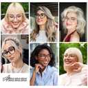 AMOMOMA Trendy TR90 Oversized Blue Light Reading Glasses Women,Stylish Square Cat Eye Glasses AM6031 Crystal Purple 2.5 x