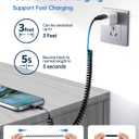 UYOUNG USB C Cable for Car 3FT, Coiled USB A to USB C Fast Charging Cable, USB-C Cable Compatible with iPhone 17/16/15/Samsung Galaxy S20 S10 S9 S8 Plus Note 10 9 8 and More USB C Devices