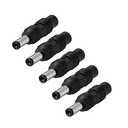 uxcell 5pcs DC Power Connector Adapter 5.5mm x 2.1mm Male Plug to 3.5mm x 1.35mm Female Jack Converter for Laptop CCTV Camera Strip Lighting Black