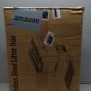 Enclosed Stainless Steel Cat Litter Box with Odor Control, Modular Design with Drawer and Flip Door, Easy to Clean and Wash,Non-Stick Interior,Extra Large Size Fits All Cats(Light Grey)