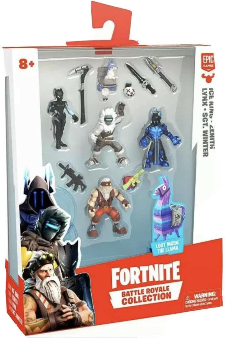 Fort Nite Battle Royale Minifigure 4-Pack Action Figure Set (Includes Ice King, Zenith, Lynx & SGT. Winter)
