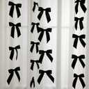 Taobary 8 Pcs 6.6 ft Valentine Bow Garland, Satin Ribbon Bow Banner Coquette Hanging Ornament for Photo Wall Backdrop Birthday Party Wedding Bridal Baby Shower Decorations(Black,1 Inch)