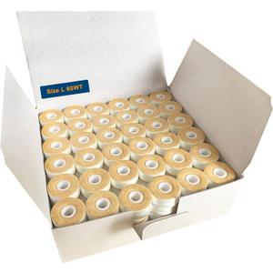 HimaPro 144 White Prewound Bobbins for Embroidery Machines Size L (SA155) Cardboard Sided Good for Brother, Babylock, Janome, Bernina, Husqvarna, Pfaff Embroidery Machines Etc (White) - 60 Weight
