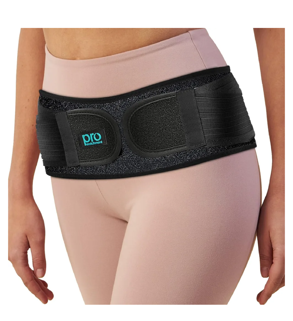 Sacroiliac Hip SI Belt for Women and Men That Alleviates Sciatic, Pelvic, Lower Back, Leg and Sacral Nerve Pain Caused by Si Joint Dysfunction| USA Patented - Hip Brace Support (Regular/Black)