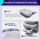 Cat Litter Box Liners Compatible with Automatic Cat Litter Box, Pre-Separated Heavy Duty 3.5Mil Thick Tear & Leak Proof Drawstring Litter Bags for Self-Cleaning Litter Boxes (Large, 36 Count)