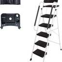 LEADALLWAY 5 Step Ladder with Handrails (Include Tool Tray+Bag) 330lbs Capacity